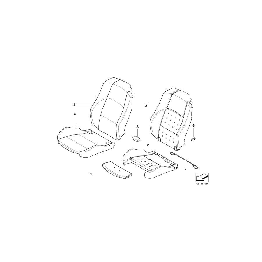 Genuine BMW 52106989825 E93 Seat Cover Cloth Left ANTHRAZIT (Inc. 335i, 325d & 320d)