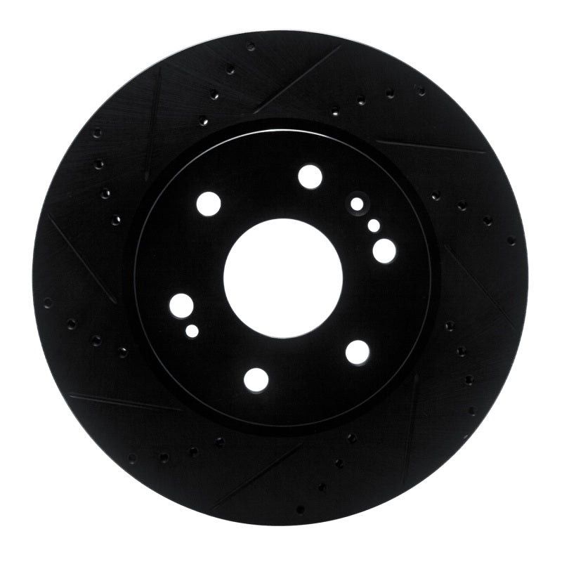 R1 Concepts R1 2019-2026 Cadillac Escalade ESV Front Left Drilled & Slotted Black Brake Rotor