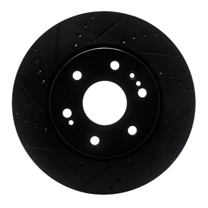 R1 Concepts R1 2019-2026 Cadillac Escalade ESV Front Left Drilled & Slotted Black Brake Rotor