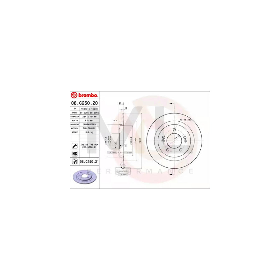 brembo-08-c250-20-brake-disc-for-hyundai-i40-solid-high-carbon-with-bolts-screws