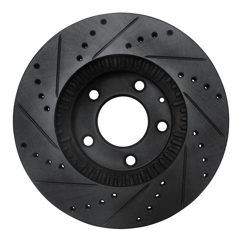 R1 Concepts R1 01-02 Mazda Millenia Front Right Drilled & Slotted Black Brake Rotor