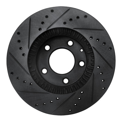 R1 Concepts R1 01-02 Mazda Millenia Front Right Drilled & Slotted Black Brake Rotor