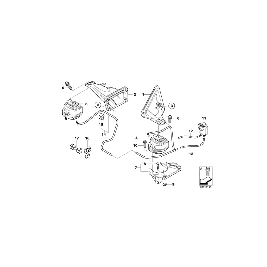 Genuine BMW 22116770005 E65 E66 Engine Supporting Bracket, Left (Inc. 730d & 730Ld)