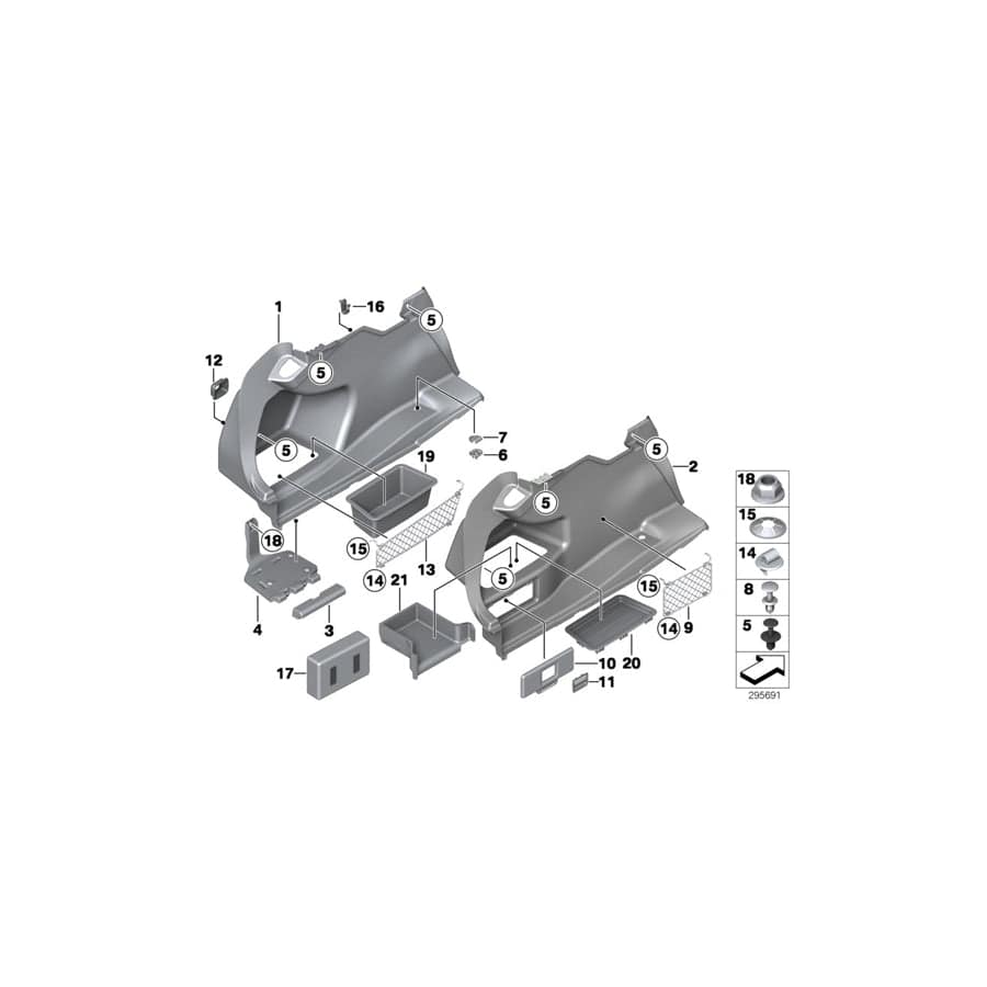 Genuine BMW 51477289012 F80 F30 Left Trunk Trim (Inc. 320dX, 325d & 330i)