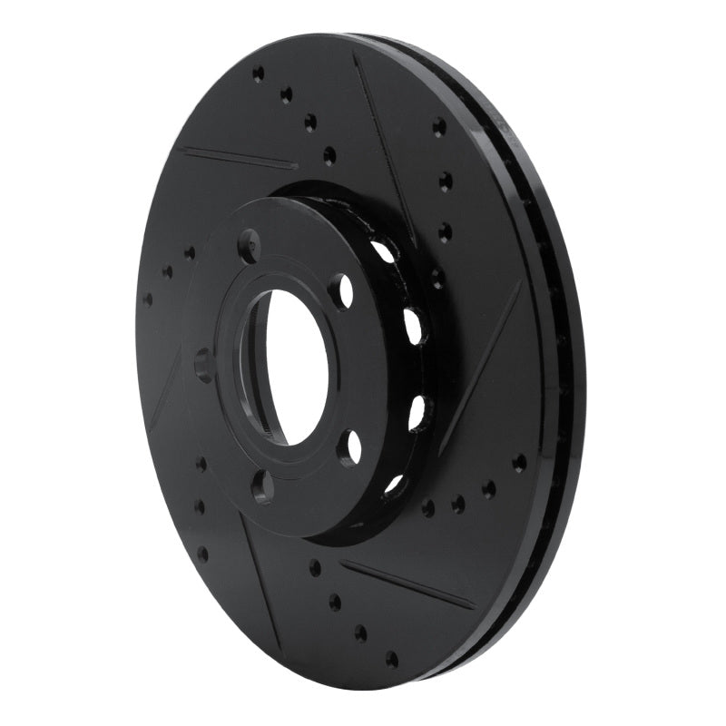 R1 Concepts R1 92-08 Audi A4 (USA/Canada) Front Right Drilled & Slotted Black Brake Rotor