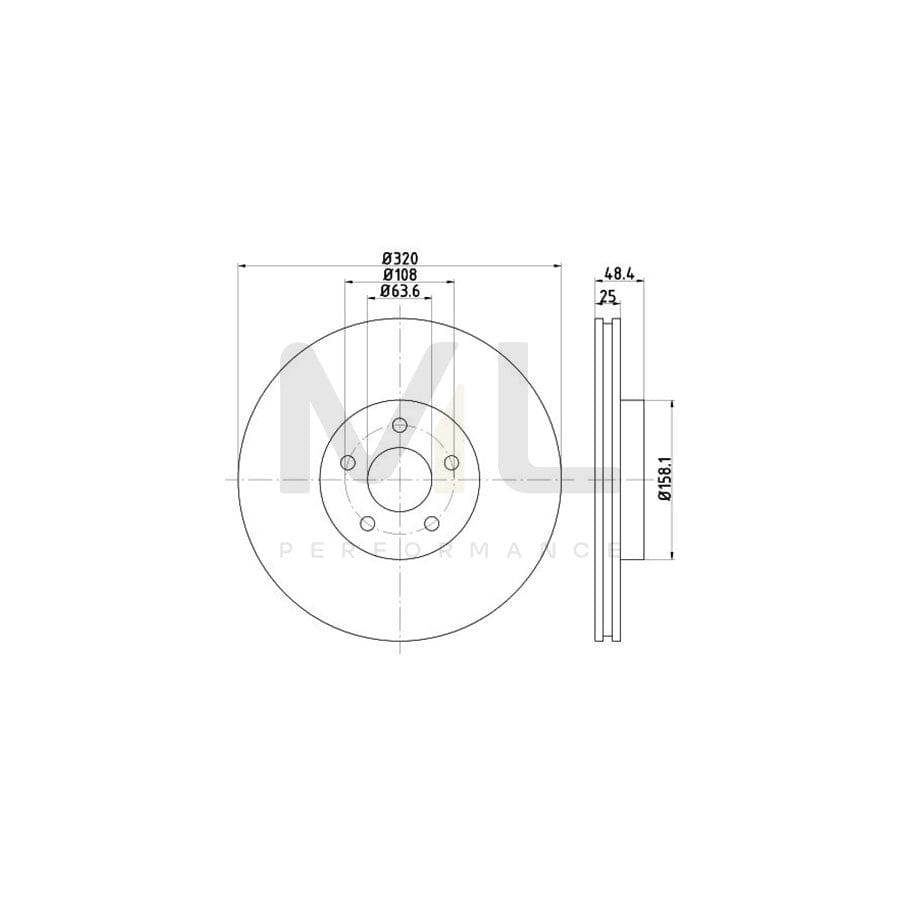 TEXTAR PRO 92262203 Brake Disc Internally Vented, Coated, without wheel hub, without wheel studs  - 1 piece