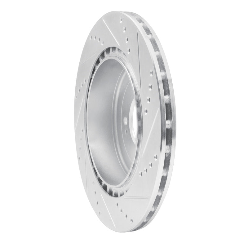 R1 Concepts R1 08-15 Mitsubishi Lancer Rear Left Drilled & Slotted Silver Brake Rotor