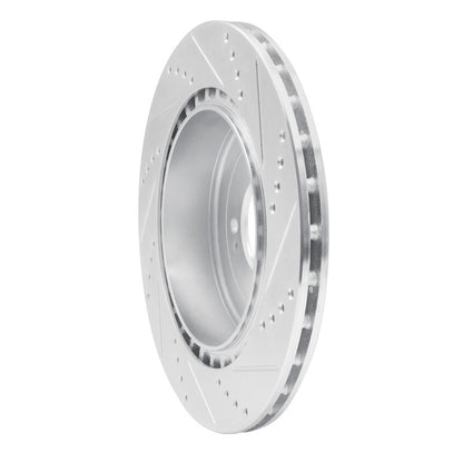 R1 Concepts R1 08-15 Mitsubishi Lancer Rear Left Drilled & Slotted Silver Brake Rotor