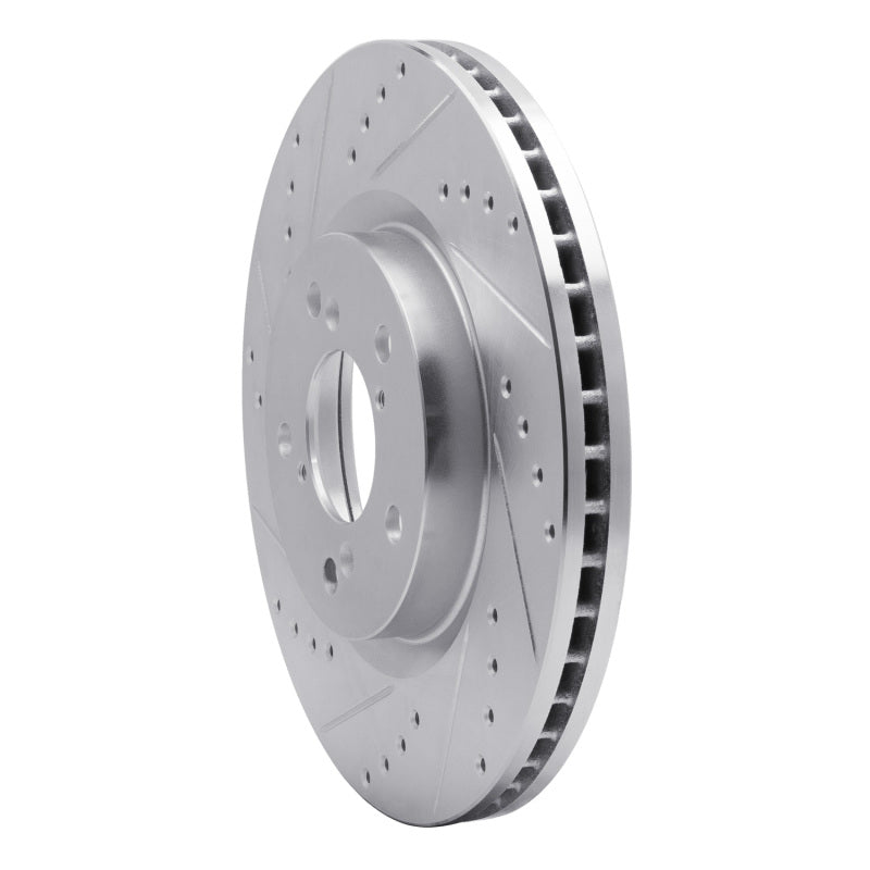 R1 Concepts R1 09-14 Acura TL Front Left Drilled & Slotted Silver Brake Rotor