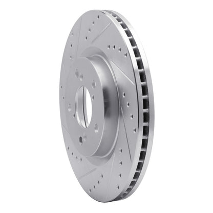 R1 Concepts R1 09-14 Acura TL Front Left Drilled & Slotted Silver Brake Rotor