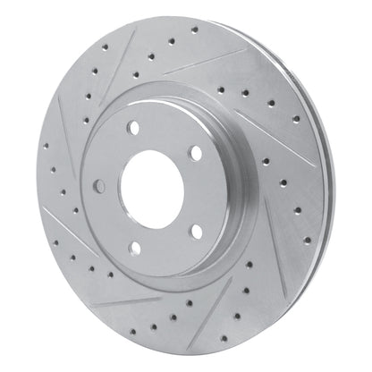 R1 Concepts R1 98-06 Jaguar XJR Front Left Drilled & Slotted Silver Brake Rotor