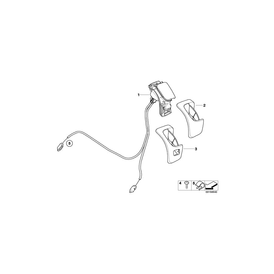 Genuine BMW 52109129146 E82 E81 E88 Unlocking Unit, Right ALASKAGRAU (Inc. 118d, 128i & 125i)