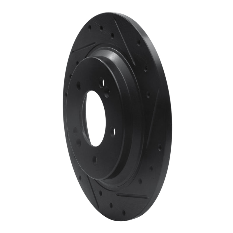 R1 Concepts R1 13-25 Hyundai Elantra GT Rear Right Drilled & Slotted Black Brake Rotor