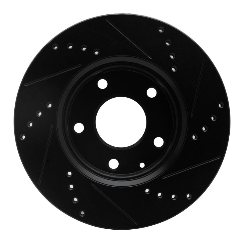 R1 Concepts R1 14-24 Mazda 3 Front Left Drilled & Slotted Black Brake Rotor