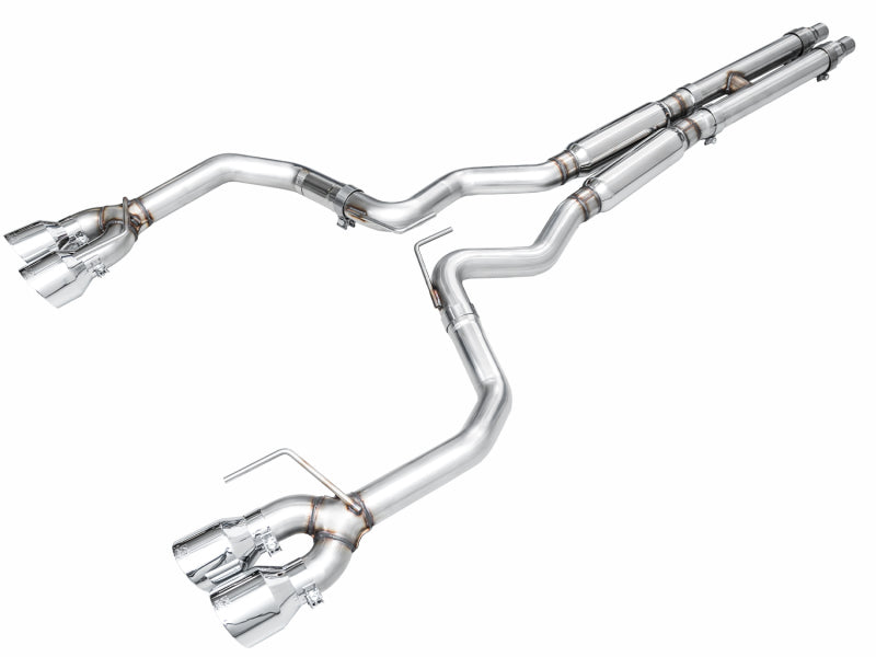 AWE Tuning AWE 2024 Ford Mustang GT Fastback S650 RWD Track Edition Cat-Back Exhaust w/ Quad Chrome Silver Tips