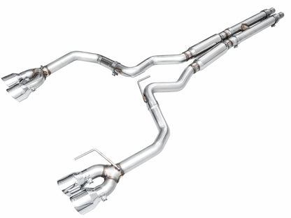 AWE Tuning AWE 2024 Ford Mustang GT Fastback S650 RWD Track Edition Cat-Back Exhaust w/ Quad Chrome Silver Tips