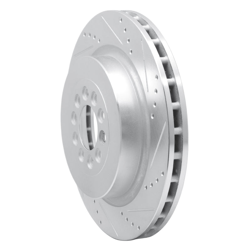 R1 Concepts R1 03-05 Jaguar XJR Front Right Drilled & Slotted Silver Brake Rotor