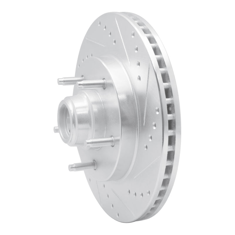 R1 Concepts R1 97-99 Ford F-150 RWD Front Right Drilled & Slotted Silver Brake Rotor