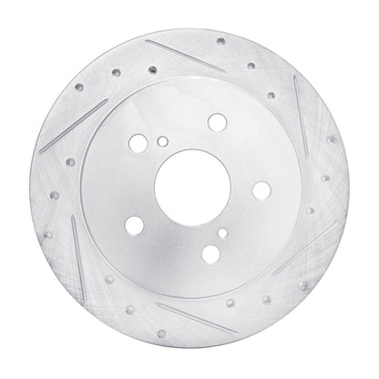 R1 Concepts R1 15-25 Lexus ES250 Rear Right Drilled & Slotted Silver Brake Rotor