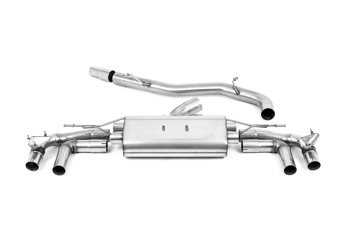 MillTek SSXAU923 Audi S3 80mm Non-Resonated Cat-Back with Cerakote Black Ovals (Louder)
