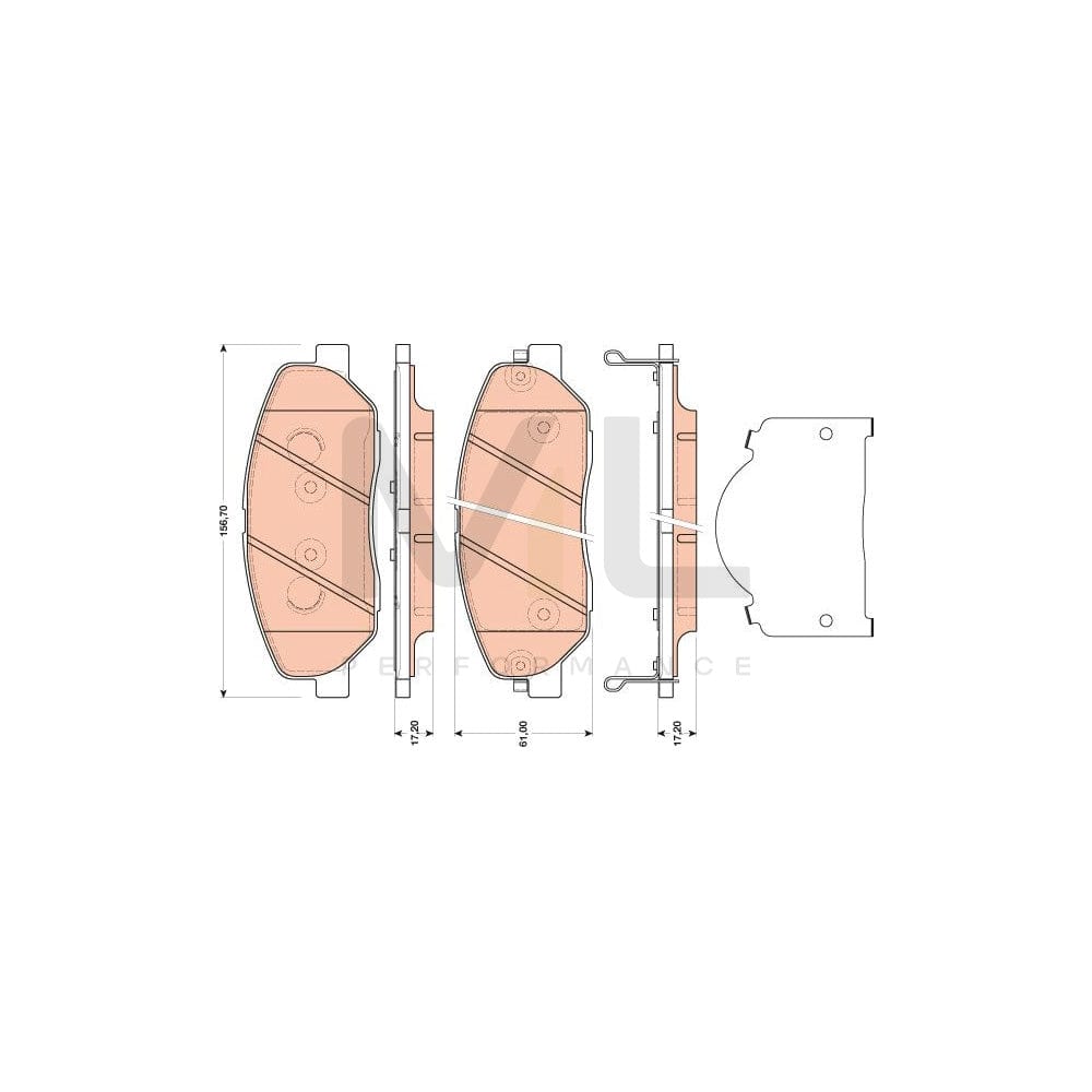 TRW Gdb3483 Brake Pad Set For Hyundai Genesis I Saloon (Bh) With Acoustic Wear Warning