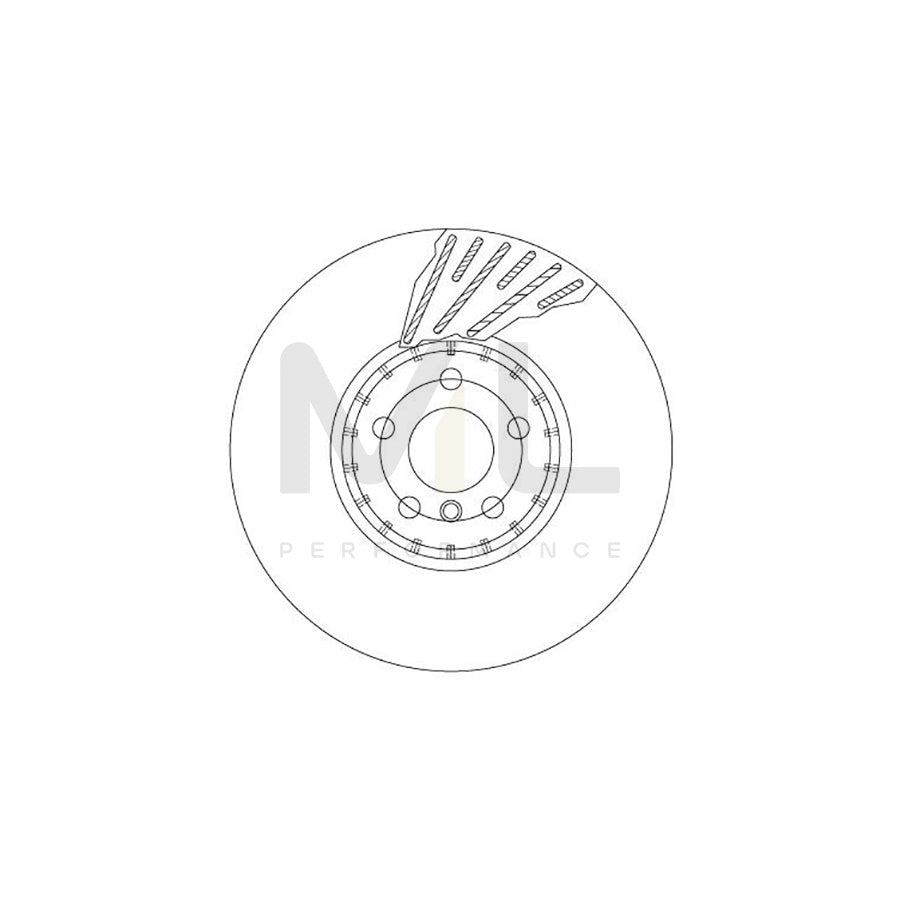 TRW DF6890S Brake Disc Two-piece brake disc, Vented, High-carbon