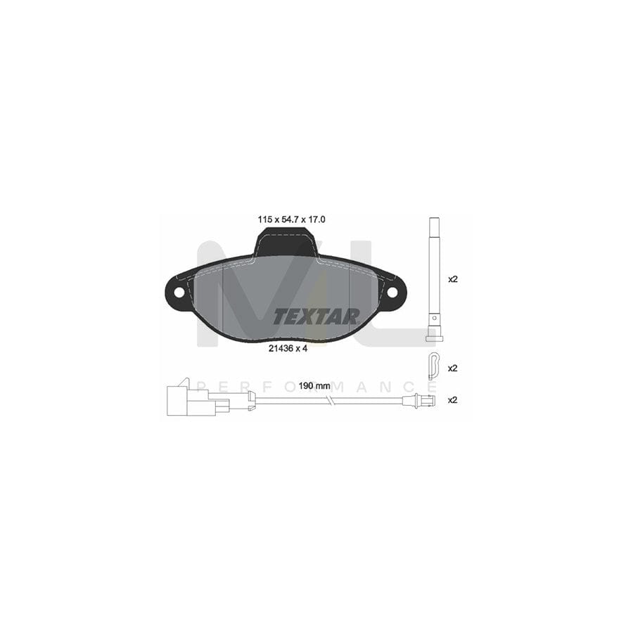 TEXTAR 2143609 Brake pad set incl. wear warning contact