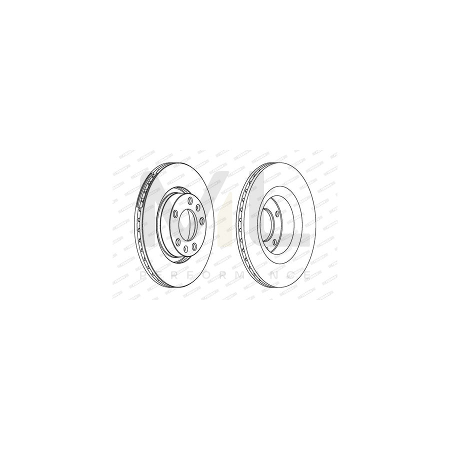 Ferodo Premier DDF228 Brake Disc Vented, With Bolts/Screws  - Pair
