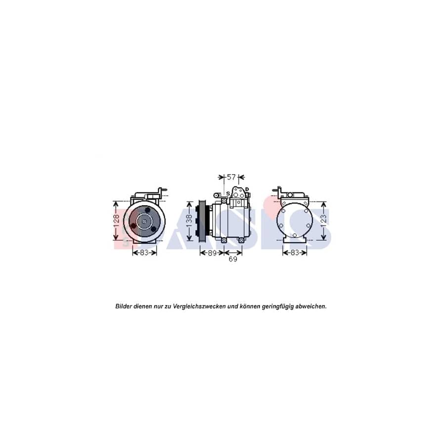 AKS Dasis 851951N Compressor, Air Conditioning for Hyundai H-1 Mpv (A1)