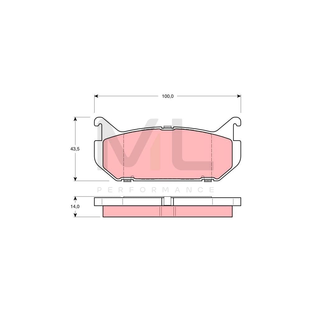 TRW Gdb1140 Brake Pad Set Not Prepared For Wear Indicator