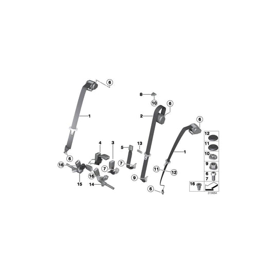 Genuine BMW 72116842866 F87 Top Belt, Rear Outside SCHWARZ (Inc. M2)