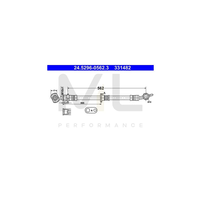 ATE 24.5296-0562.3 Brake Hose 562mm, M10x1