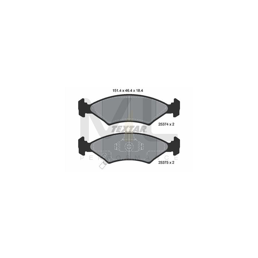 TEXTAR 2537401 Brake pad set with acoustic wear warning