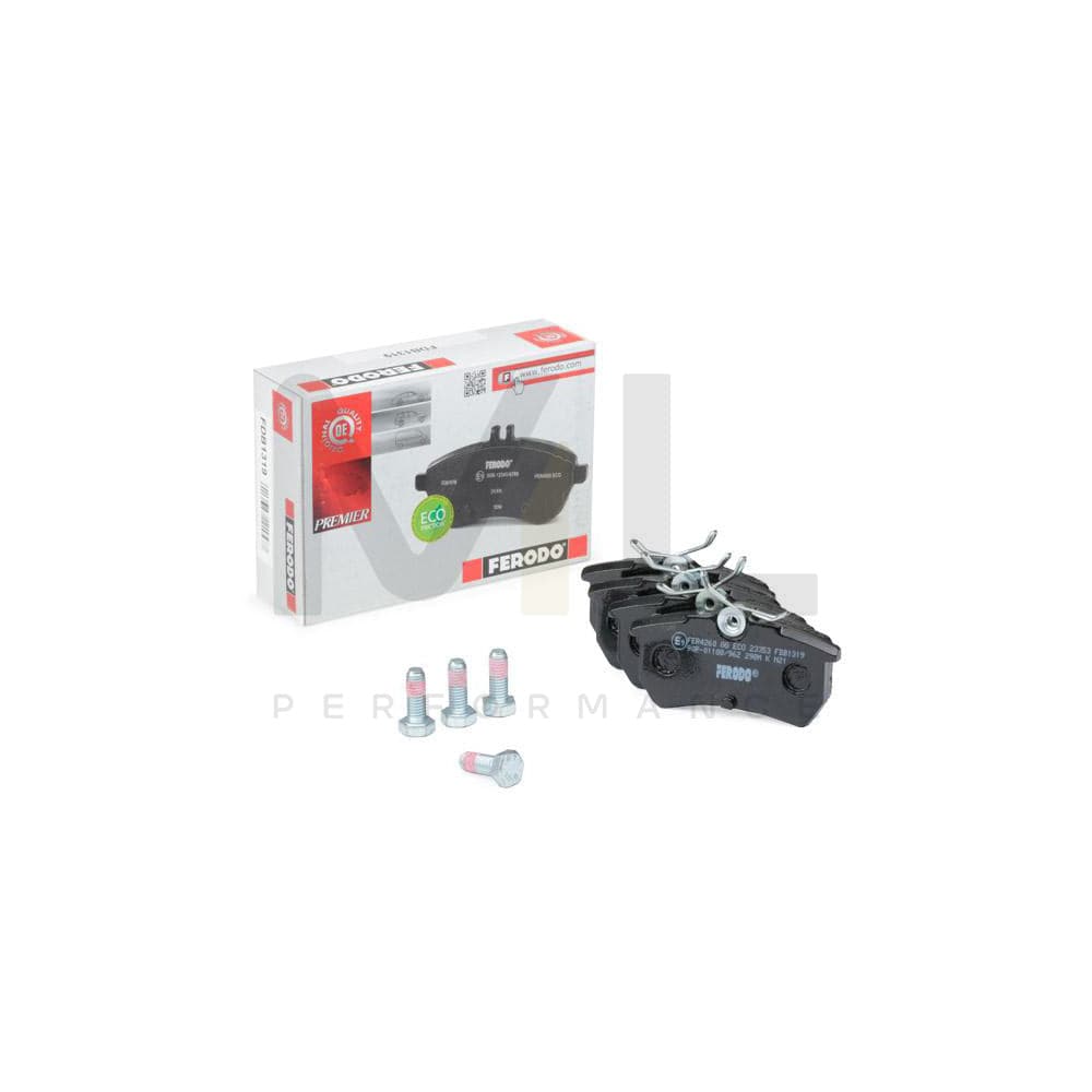 Ferodo Premier Eco Friction FDB1319 Brake Pad Set Not Prepared for Wear Indicator, With Brake Caliper Screws, With Accessories