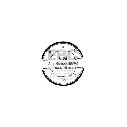 EBC 5124 Alfa Romeo BMW Nsu Front/Rear Brake Shoes 1 | ML Performance UK Car Parts