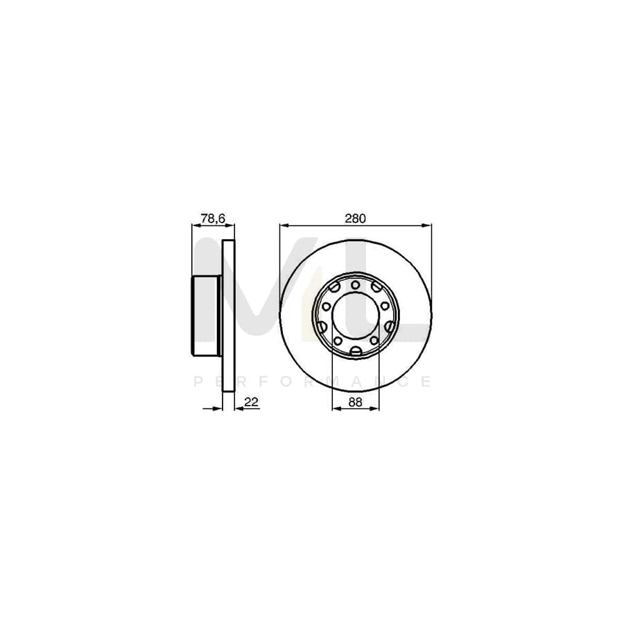 BOSCH 0 986 478 529 Brake Disc Solid, Oiled, High-carbon | ML Performance Car Parts