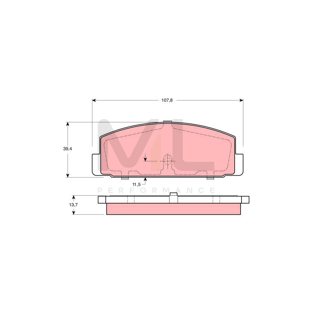 TRW Gdb3194 Brake Pad Set Not Prepared For Wear Indicator