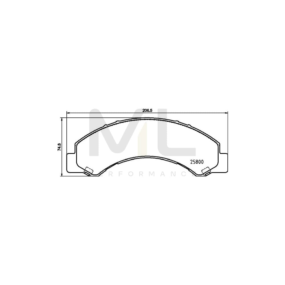 Hella 8DB 355 037-711 Brake Pad Set Incl. Wear Warning Contact, With Accessories | ML Performance Car Parts
