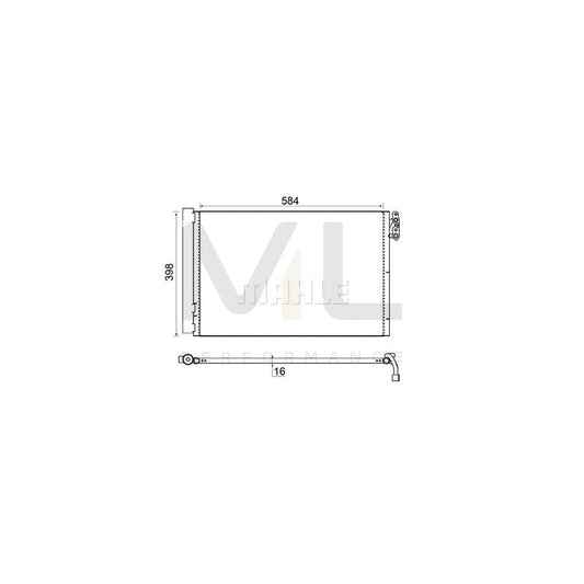 MAHLE ORIGINAL AC 413 001S Air conditioning condenser with dryer | ML Performance Car Parts