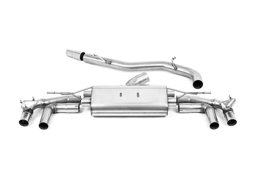 MillTek SSXAU918 Audi S3 80mm Non-Resonated Cat-Back with Polished Trims (Louder)