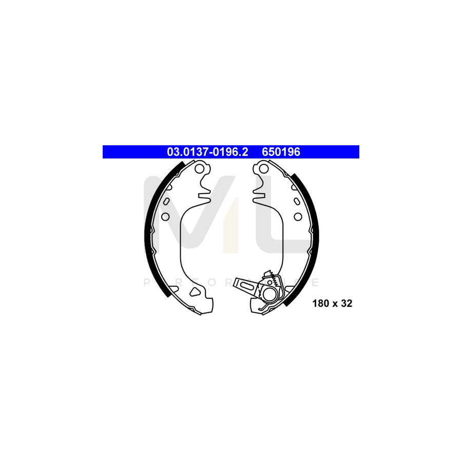 ATE 03.0137-0196.2 Brake Shoe Set