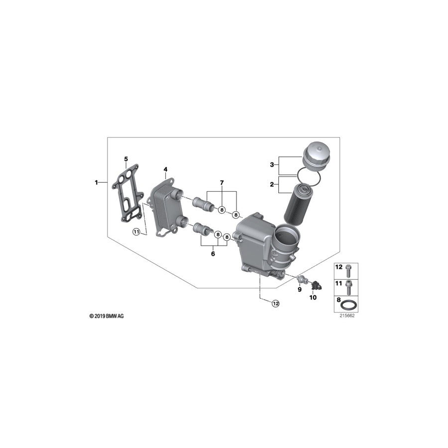 Genuine BMW 11427808764 E90 E61 E87 Oil Filter Cover (Inc. 116d, X1 23dX & X3 1.8d)