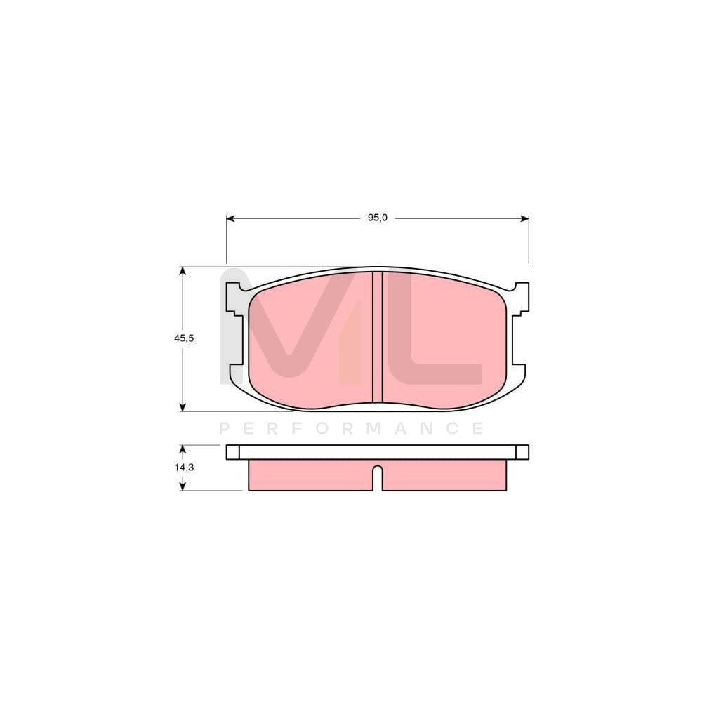 TRW Gdb252 Brake Pad Set For Mazda 323 Not Prepared For Wear Indicator