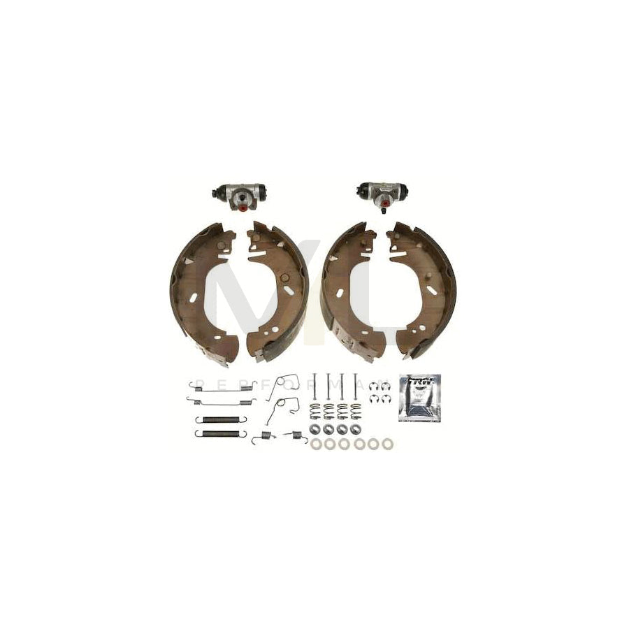 TRW Brake Kit BK1666 Brake Shoe Set for FORD TRANSIT with wheel brake cylinder