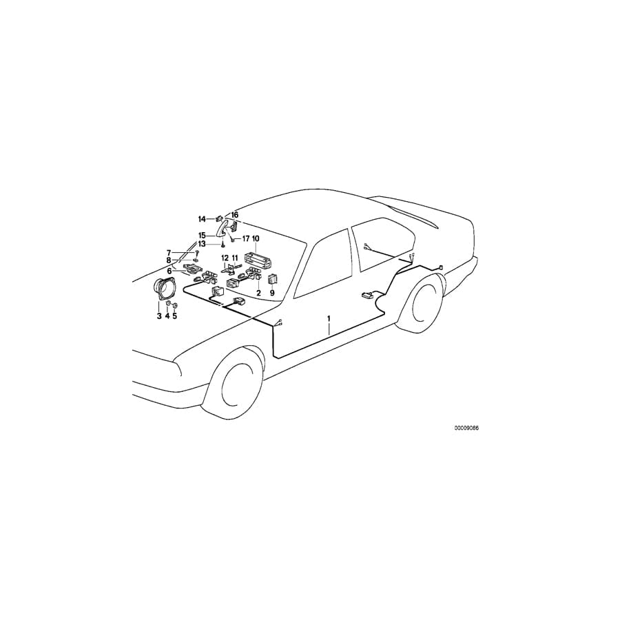 Genuine BMW 65138375083 E32 Left Loudspeaker Tweeter SCHWARZ (Inc. 740iL, 750iL & 750i)