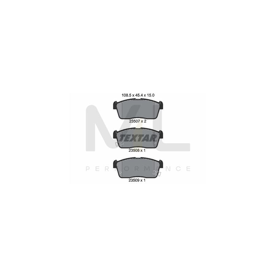 TEXTAR 2350701 Brake pad set with acoustic wear warning