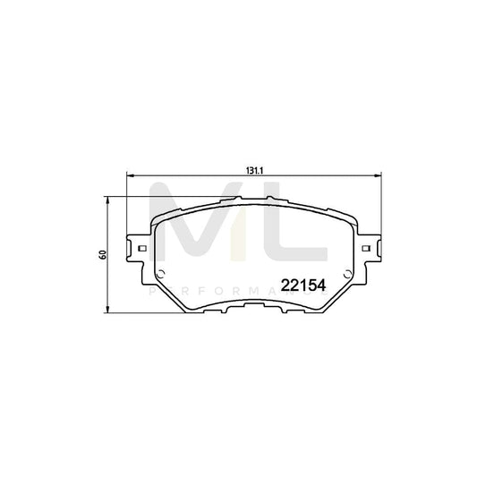 Hella 8DB 355 032-091 Brake Pad Set For Mazda 3 Not Prepared For Wear Indicator, With Accessories | ML Performance Car Parts
