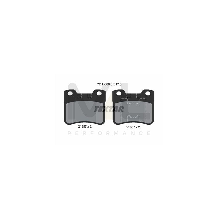 TEXTAR 2185701 Brake pad set not prepared for wear indicator
