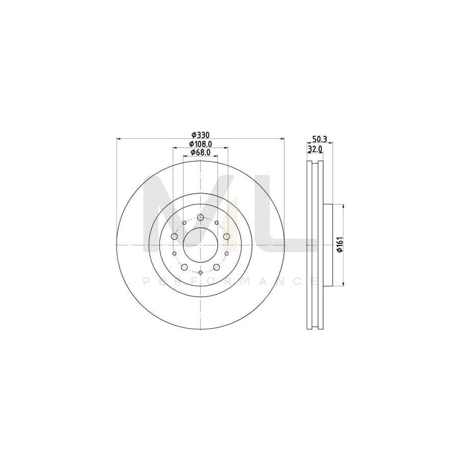 HELLA PRO 8DD 355 115-591 Brake Disc Internally Vented, Coated, without wheel hub, without wheel studs | ML Performance Car Parts