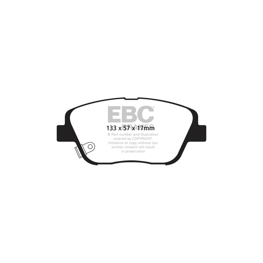 EBC PD01KF768 Kia Optima (TF) Greenstuff Front Brake Pad & Plain Disc Kit  2 | ML Performance UK Car Parts